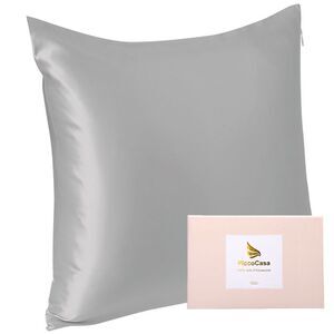 22 Momme Silk Pillowcase with Zipper, Grey 16" x 16"